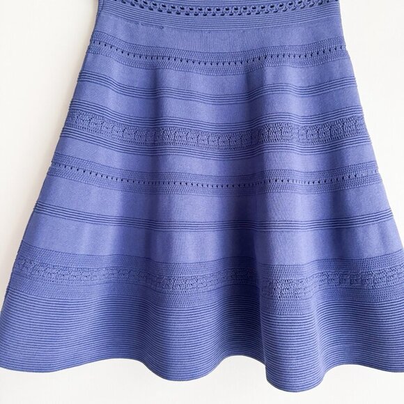 Sandro Blue Knit Crochet Detail Mini Skirt S - Picture 6 of 10